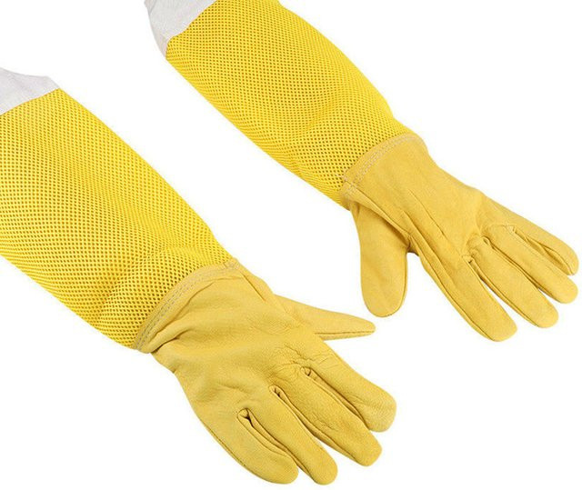 Glor ious Future Imker-Schutzhandschuhe mit Schaffell und Mesh-Einsätzen, Gelb, 1 Paar - Bild 1