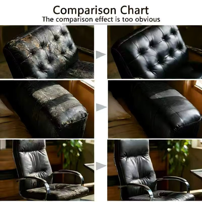 Selbstklebender PU-Leder-Reparaturflicken in Schwarz und Weiß, wasserdichter und verschleißfester Kunstleder-Patch zum Zuschneiden für Autositze, Sofas, Taschen und Möbel, B/H: 35 x 35 cm - Bild 2