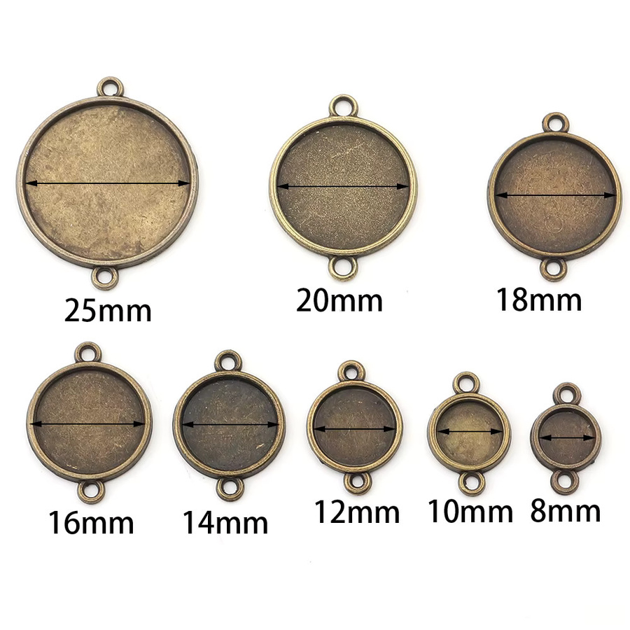 Louleur Cabochon Basis Doppel Loch Blank Lünette Trays, 10 Stück - Bild 2