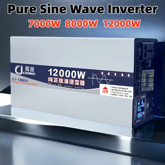 Reiner Sinus Wechselrichter für Solar und Car, 10000W bis 12000W, Spannungswandler von 12V 24V 48V 60V 72V auf AC 110V 220V, 50Hz/60Hz - Bild 1