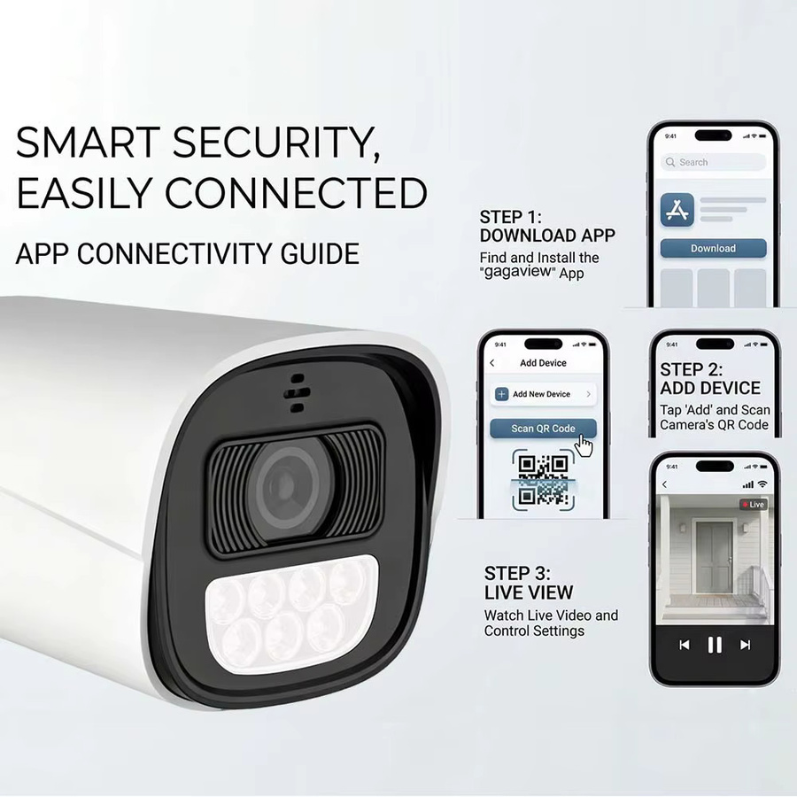 SIMICAM PoE IP Überwachungskamera für den Außenbereich in Weiß mit 4K 5MP 4MP Auflösung, wasserdicht, Audio und Farb-Nachtsicht, Bullet-Kamera für NVR - Bild 5