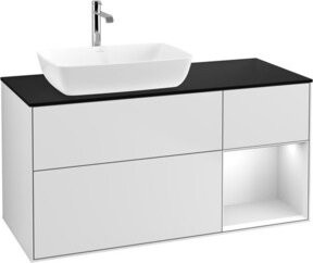 V&B Waschtischunterschrank Finion mit Wandbeleuchtung, Weiß lackiert, Breite: 120 cm, Tiefe: 50,1 cm, Höhe: 50,1 cm - Bild 1