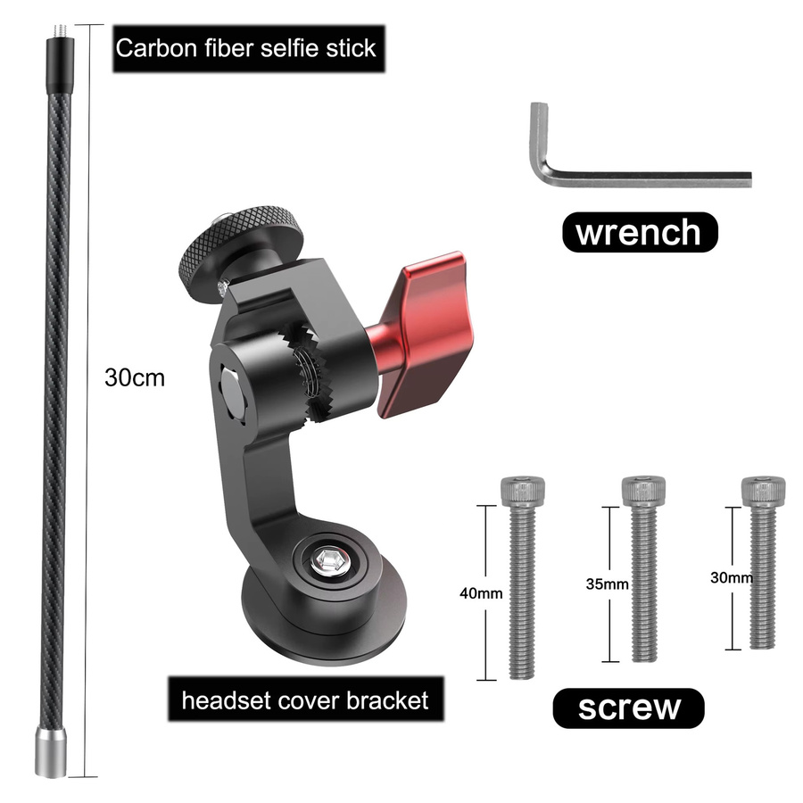 Insta360 Fahrrad-Headset-Halterung mit Carbonfaser-Selfie-Stick und Schalenabdeckung für Insta360 X5, X4, X3 und ACE PRO 2 in Schwarz - Bild 6