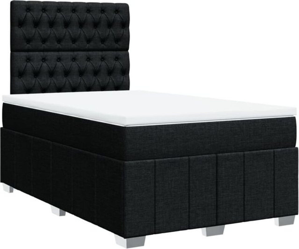 Boxspringbett mit Matratze von vidaxl in Schwarz aus Stoff, B/T/H: 200 x 120 x 150,5 cm - Bild 1