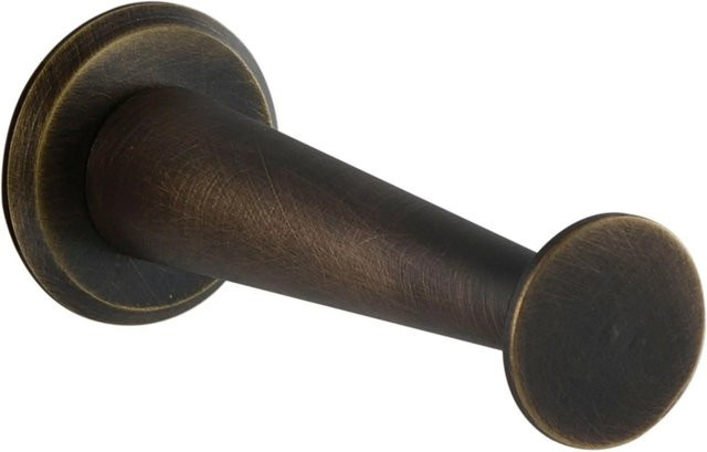 Simausrom Mantelhaken Medellot Platte in Messing Antik Lackiert, Durchmesser: 30 mm, Tiefe: 73 mm - Bild 1