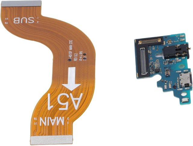 Samsung USB C Ladeanschluss Flexkabel mit Reparaturwerkzeugen als Ersatz für Galaxy A51 A515F in Braun - Bild 1