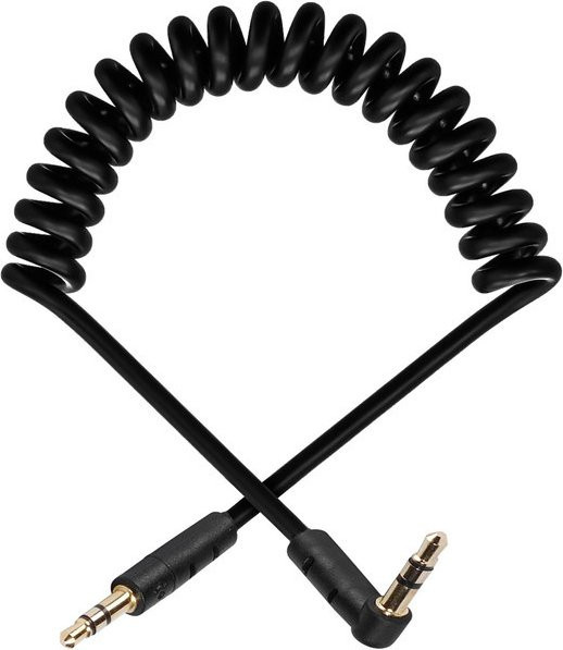 Vivanco Stereo-Spiralkabel mit 3,5 mm Klinkenverbindung in Schwarz, Länge: 0,75 m - Bild 1