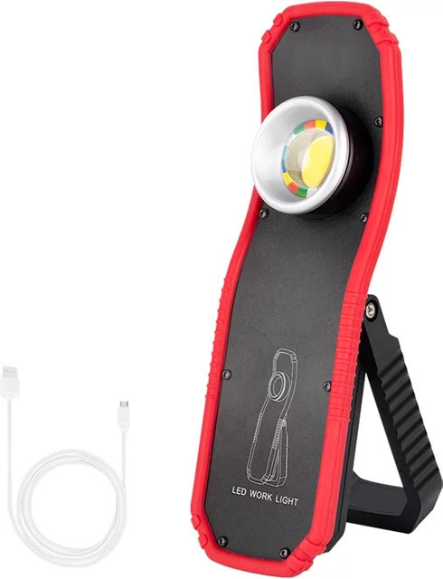 ESMARTER Tragbare LED COB Taschenlampe mit Magnet und USB-Ladefunktion in Schwarz - Bild 1