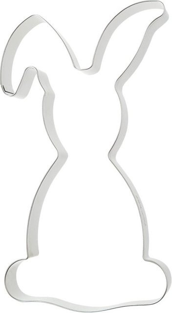 Zenker Ausstecher Hase Knickohr groß, Edelstahl, Silber, B: 19,6 cm, H: 11,1 cm - Bild 1
