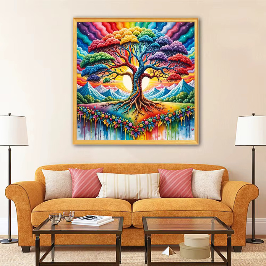 EverShine 5D Diamant-Malerei DIY Hobby-Bastelset mit Baum-Stickerei und Fantasie-Landschaft in Multicolour, B/H: 20 x 20 cm - Bild 3