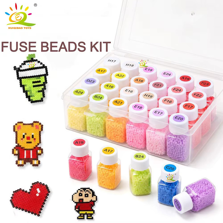 HUIQIBAO Mini Perler Hama Beads Eisenperlen, DIY Puzzles, 800 Stück - Bild 3
