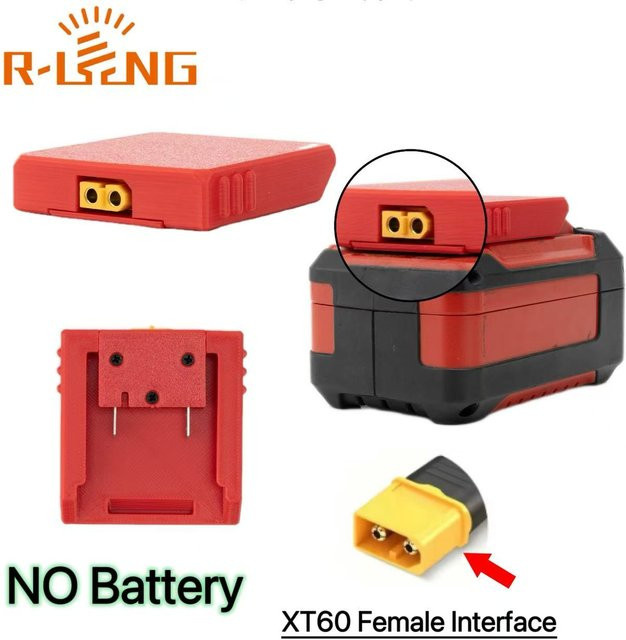 Ozito DIY-Batterie-Adapter XT60-Buchsenanschluss für 18V Li-Ionen-Akkus in Rot - Bild 1