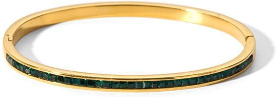 Armband Edelstahl, Gold, Zirkonia, Damen, 58-60mm - Bild 1