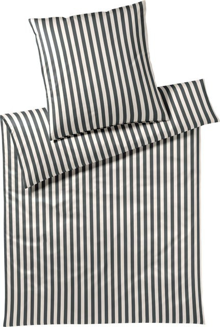 Bettwäsche STUDIO LINE aus Mako-Satin in Anthrazit, Grau oder Weiß, bestehend aus Bettbezug und Kopfkissenbezug, B/T/H: 155 x 220 cm und 80 x 80 cm - Bild 1