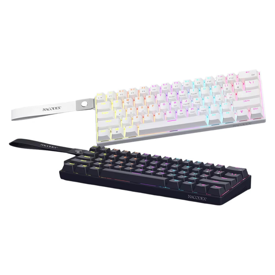 AJAZZ NK61 Mechanische Gaming-Tastatur mit Kabel, 61 Tasten, Hot-Swap, Rote Schalter, Weiß - Bild 5
