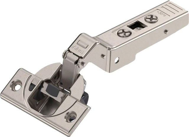 Blum Clip Top Blumotion Winkelscharnier 30 Grad Aufschlagend mit Soft-Close und Schraubbefestigung in Nickel-Optik - Bild 1