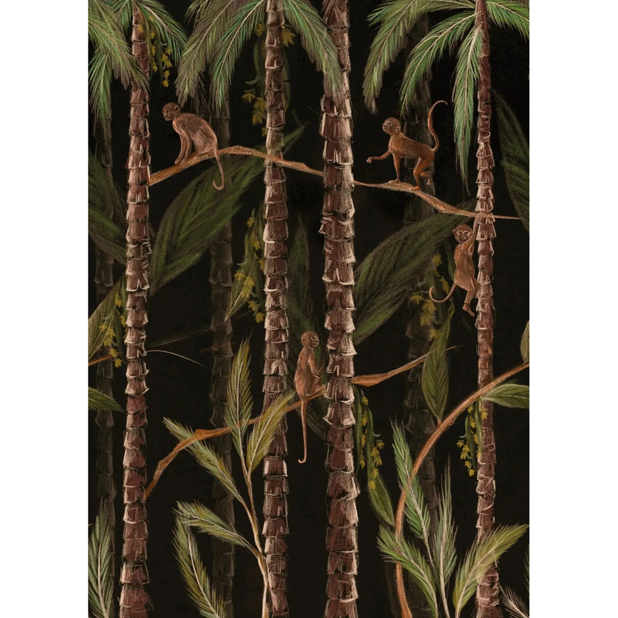 Art for the Home Fototapete Monkey Jungle in Multicolour und Schwarz, Vlies, Breite: 280 cm, Höhe: 200 cm - Bild 2