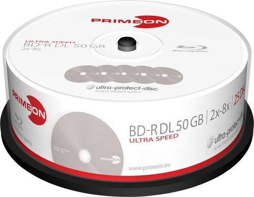 Primeon Blu-ray BD-R DL Rohling 50GB mit Antikratzbeschichtung 25 Stück Spindel - Bild 1