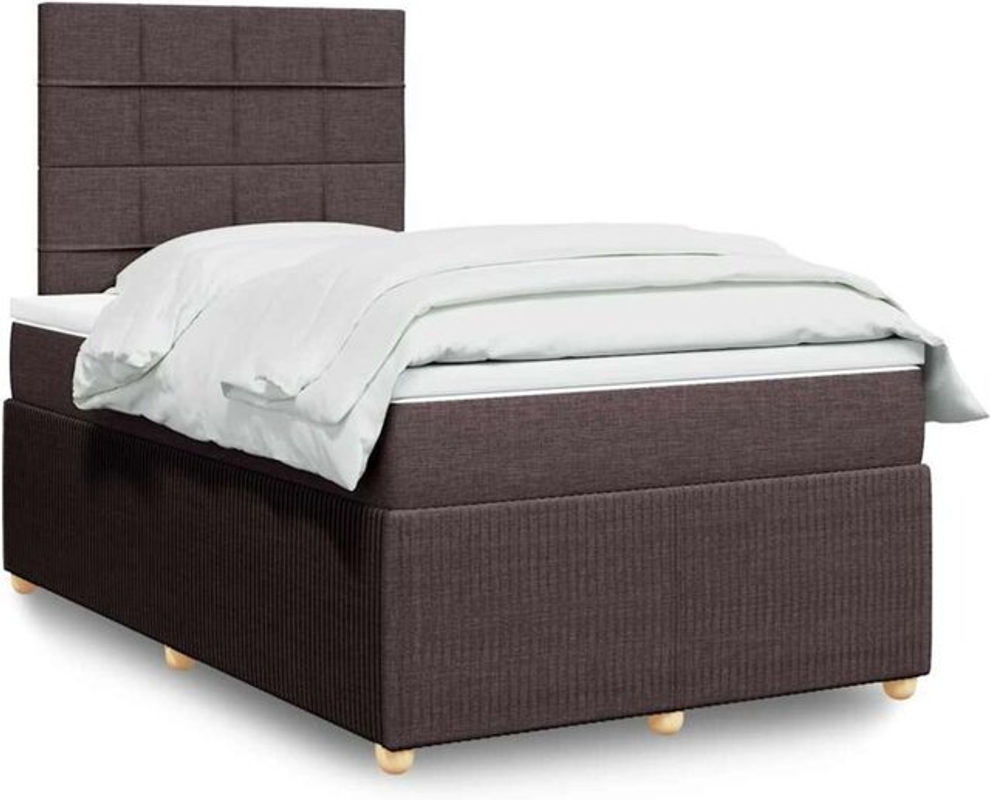 vidaxl Boxspringbett mit Matratze in Braun aus Stoff und Holzwerkstoff, B/T/H: 190 x 120 x 150,5 cm - Bild 1