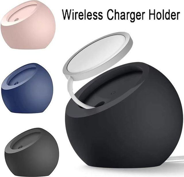 VORTNGLE Magnetischer Silikon-Ladetischhalter in Kugelform für iPhone, Weiß - Bild 1