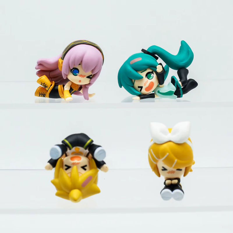 Re-ment Kawaii Vocaloid Sänger Blindbox Q-Version Anime-Figur in liegender Pose, blauhaariges Ornament aus Kunststoff, mehrfarbig - Bild 2