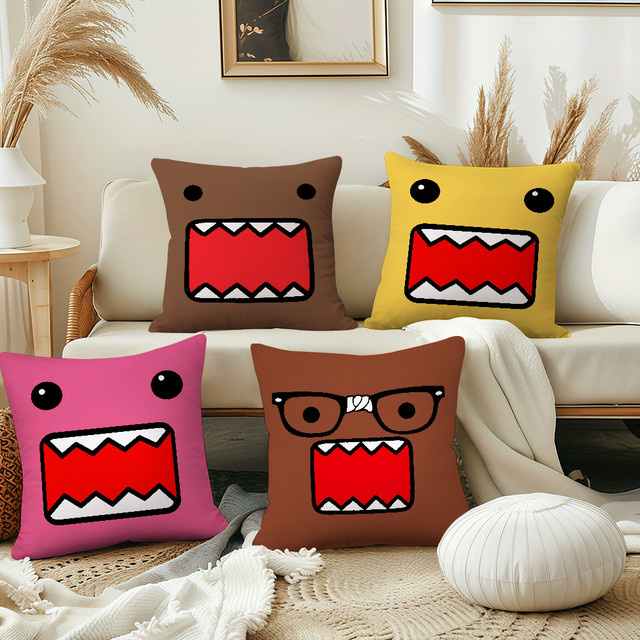 Sanrio D-Domo Kun Kissenbezug in Rosa und Braun für Sofa und Wohnzimmer - Bild 1