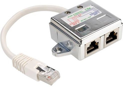 Value Netzwerk T-Adapter CAT 5e Ethernet LAN Weiß - Bild 1