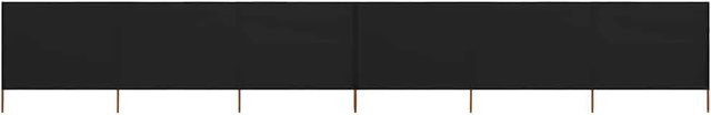 vidaXL 6-teiliges Windschutzgewebe Schwarz B: 800 cm, H: 160 cm - Bild 1