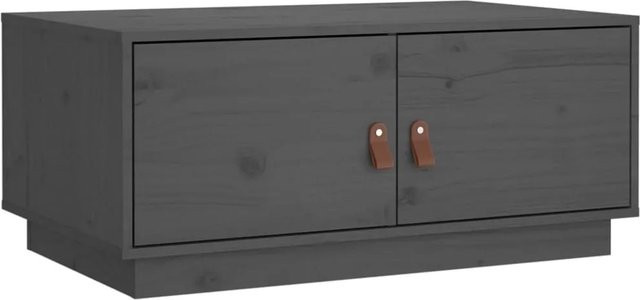 vidaXL Couchtisch aus massivem Kiefernholz in Grau, rustikaler Couchtisch rechteckig, B/T/H: 80 x 50 x 35 cm - Bild 1