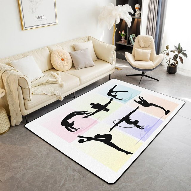 Karpetti Gymnastikmädchen Teppich mit Ballett-Motiv für Wohnzimmer und Schlafzimmer, B/T: 120 x 40 cm, Mehrfarbig - Bild 1