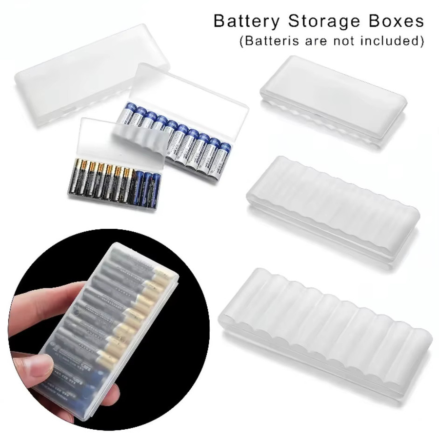 Muzisn Batteriegehäuse Organizer für AAA AA 18650 Batterien, 10 Slots, Weiß - Bild 2