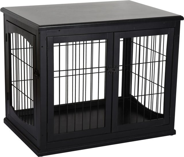 PawHut Hundekäfig in Schwarz aus MDF und Metall, B/T/H: 81 x 58,5 x 66 cm - Bild 1