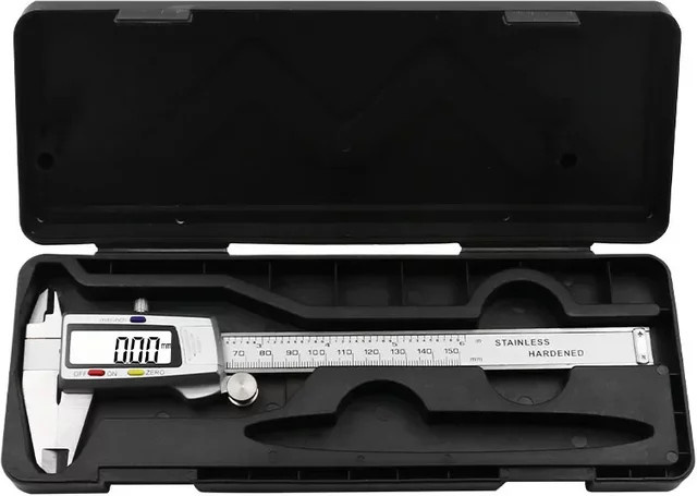 Digitaler Messschieber aus Edelstahl in Silber und Schwarz, 150 mm Messbereich - Bild 1