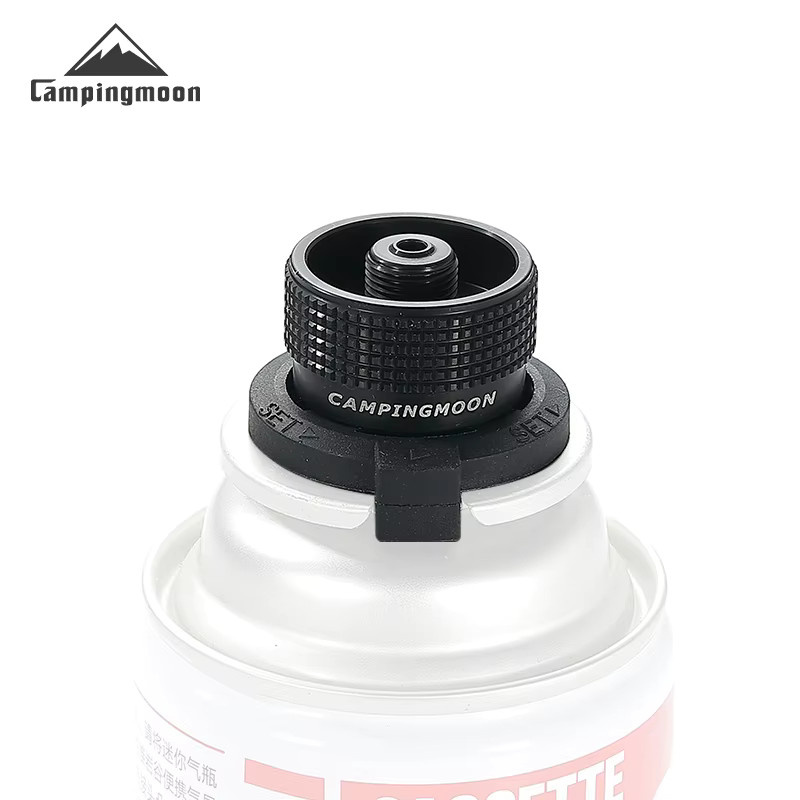 CAMPINGMOON Adapter für Alpine Flachgastank zu Kartuschenofen, Gas-Tankkonverter für Camping und Outdoor, Schwarz - Bild 2