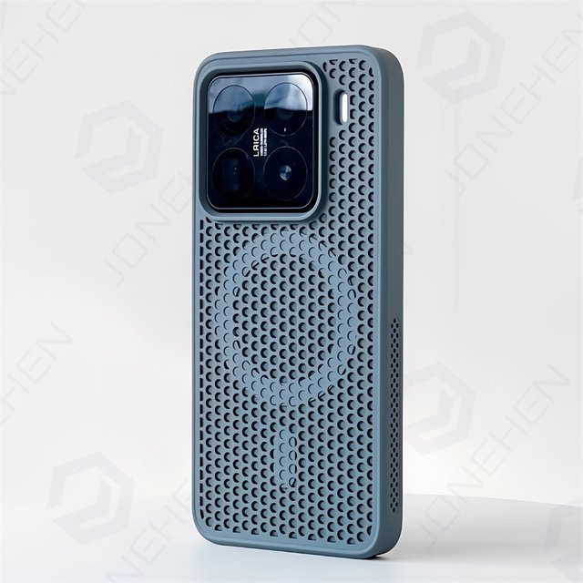 MagSafe Honeycomb Mesh Magnetische Silikon Schutzhülle für Xiaomi Mi 13 14 15 17 Pro Max und Redmi K60 K70 K80 in Orange und Grau - Bild 1