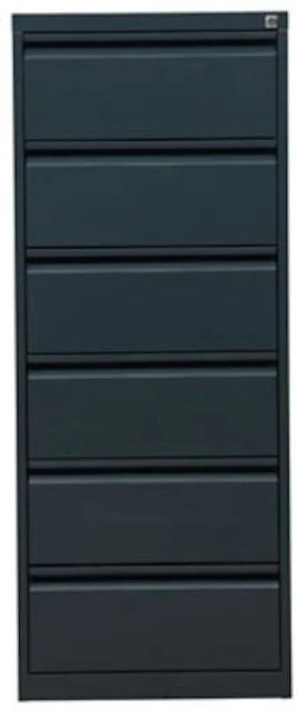 PROREGAL Karteischrank Mare mit 6 Schubladen aus Metall in Anthrazit, H x B x T: 132 x 53 x 62 cm - Bild 1
