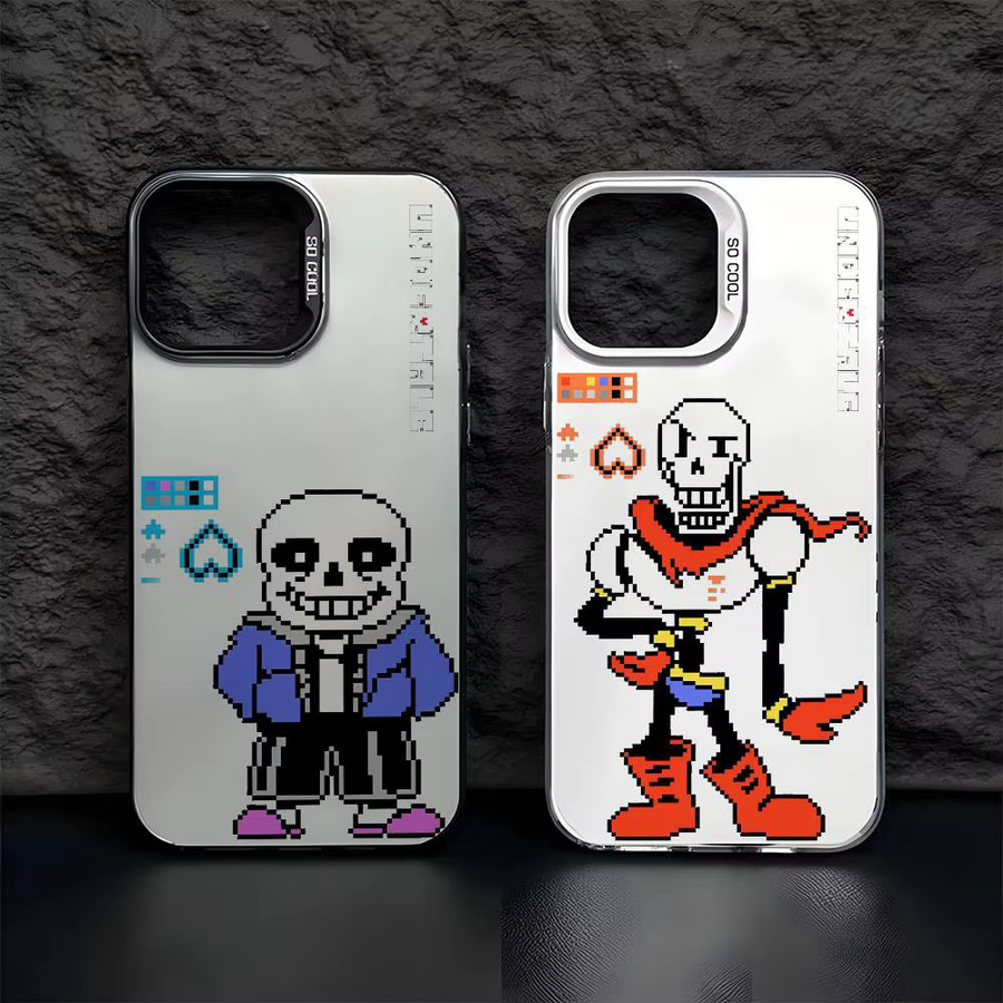 Aurora Funda Handyhülle im Undertale Design für Apple iPhone 17, 16, 15, 14, 13, 12, 11 (Pro Max kompatibel), mehrfarbig, matt mit Laser-Effekt und metallischem Look - Bild 1