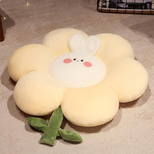 Yiran toy Cartoon Hase Plüsch Sitzkissen Blume Gelb, Durchmesser: 65 cm - Bild 1