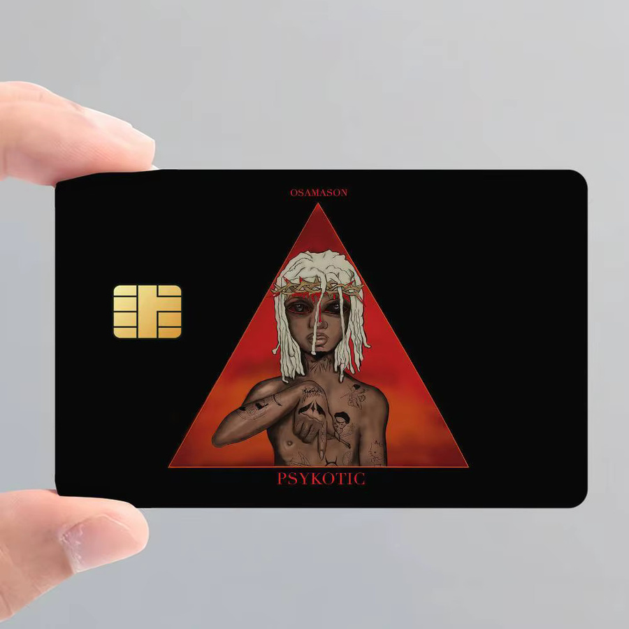 4er Set wasserfeste Aufkleber für Kreditkarten und Buspässe mit Rapper O-OsamaSon Psychkotic Jump Out Design von Potdemiel - Bild 3