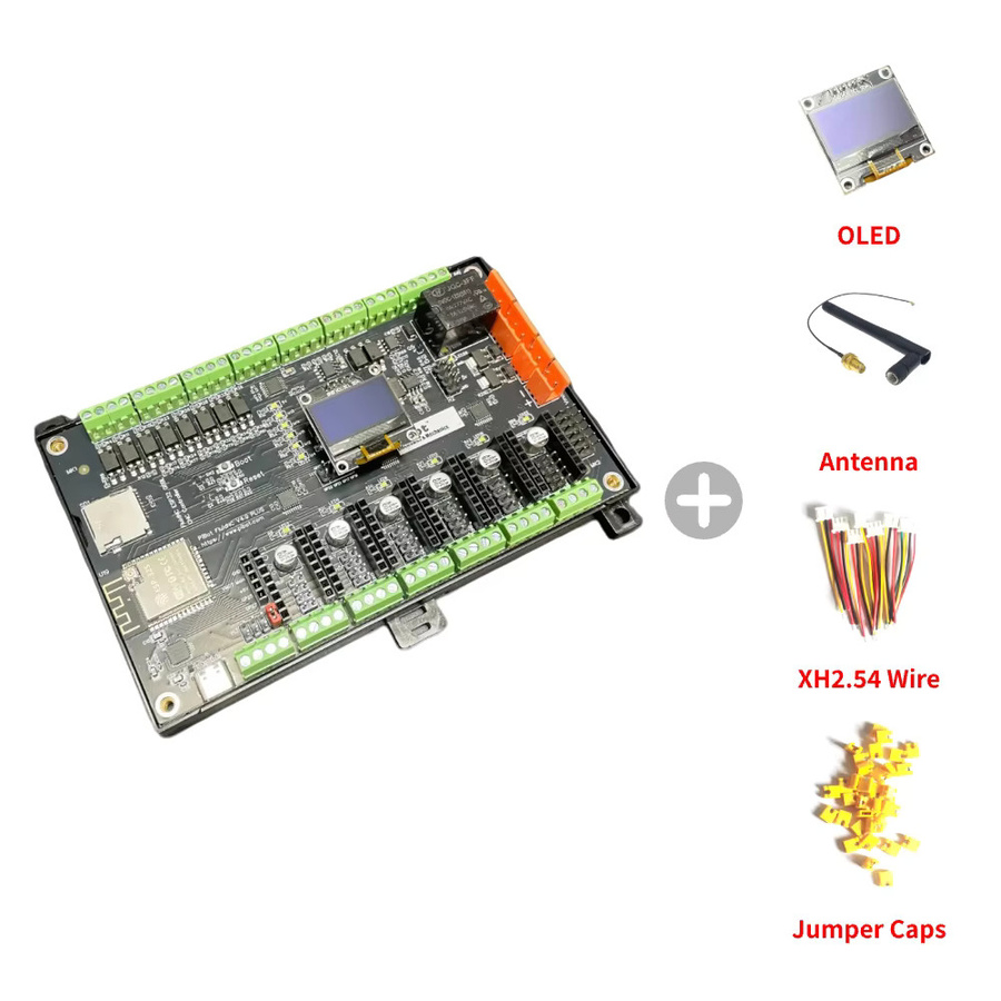 PiBot FluidNC ESP32 GRBL CNC-Controller V4.96 Pro mit OLED und Antenne - Bild 2