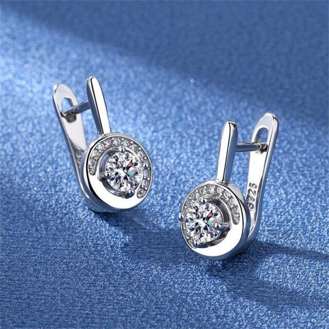Ohrringe 925 Silber, Zirkonia, Damen, grau - Bild 1