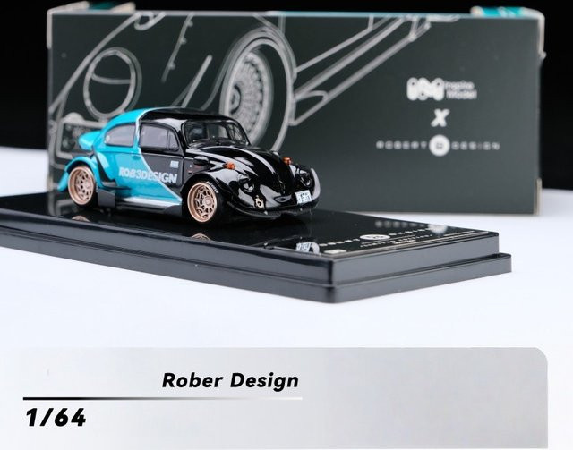 Rober Design Miniatur-Simulationsautomodell, 1:64, Metall, Blau - Bild 1
