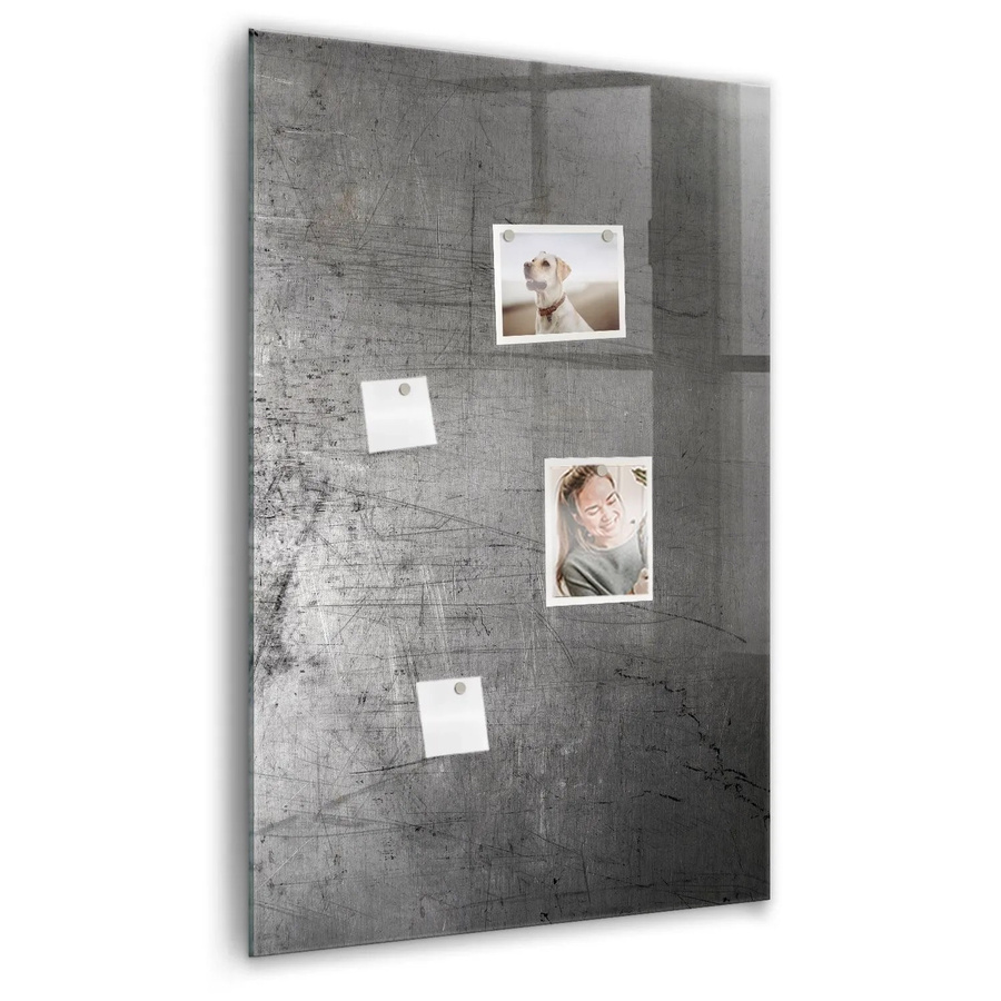 Tulup Glasmagnettafel in Weiß und Grau, beschreibbare Glastafel aus Glas und Metall, B: 60 cm, H: 90 cm - Bild 2