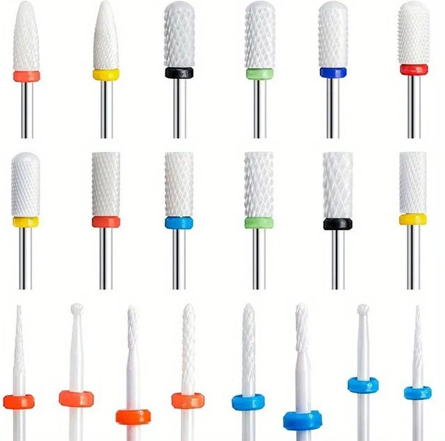 9er Set Keramik Fräser Nagel Bohrer Bits für Maniküre und Pediküre - Bild 1
