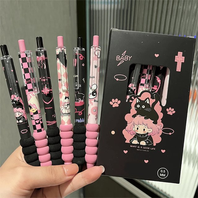 6-teiliges Neutralstift-Set in Gelb mit schnell trocknender Tinte und weicher Spitze für tägliches Schreiben - Bild 1