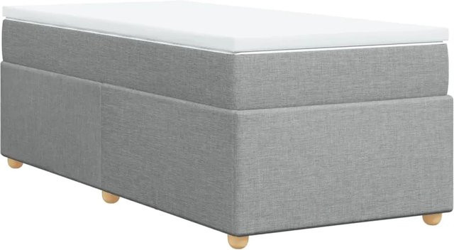 vidaXL Boxspringbett mit Matratze Hybrid-Design in Hellgrau, B/T/H: 90 x 190 x 71 cm - Bild 1