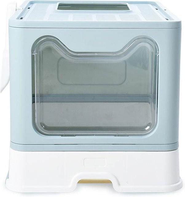 Geschlossene Katzentoilette mit Klapptür von TOMTOP JMS in Blau - Bild 1