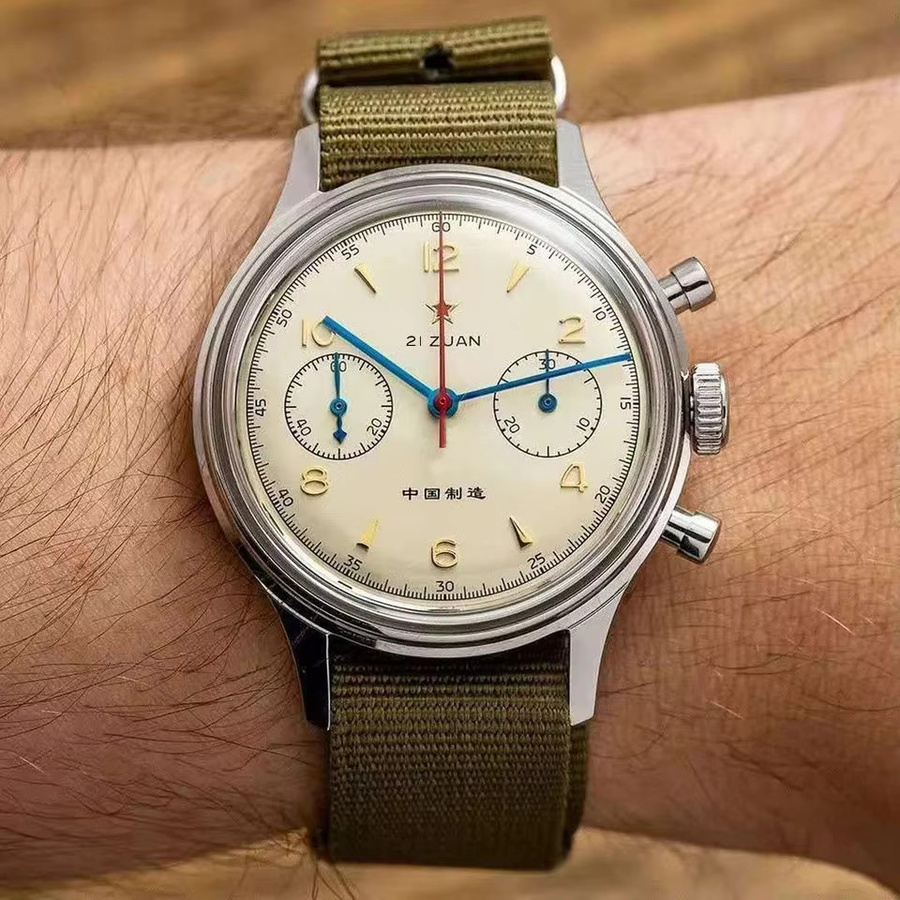 Red Star Chronograph, Handaufzug, Edelstahl, Saphirglas, 38 mm, Herren - Bild 5