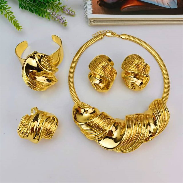 Emma Schmuck-Set Halskette, Ohrringe, Gold, Damen - Bild 1