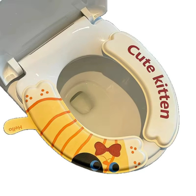 Wasserdichtes und selbstklebendes Toilettensitzpolster für Kinder in Multicolour mit weichem Textilbezug - Bild 5